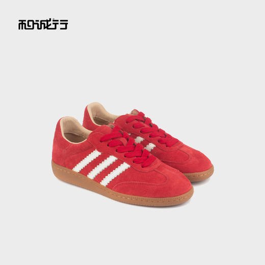 和诚行 2024秋冬新款时尚百搭休闲鞋女复古厚底拼色德训鞋0551185 商品图0