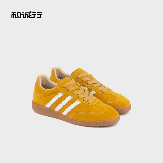 和诚行 2024秋冬新款时尚百搭休闲鞋女复古厚底拼色德训鞋0551185 商品图2