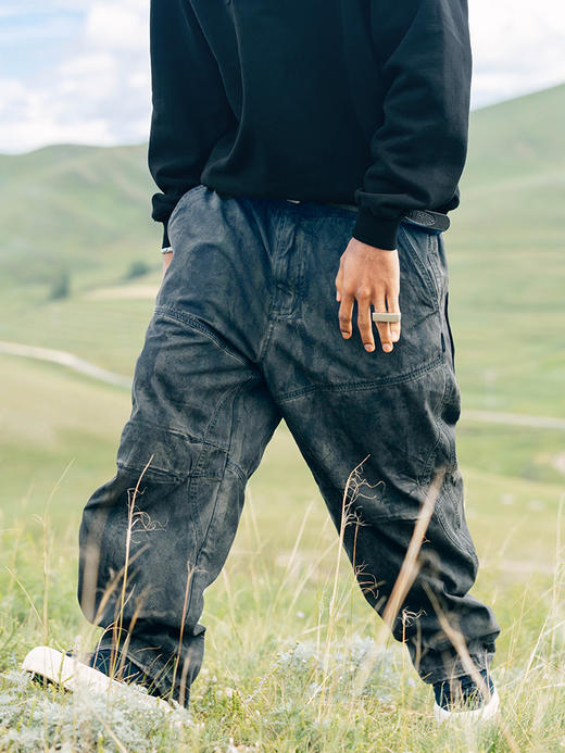 STA2024秋季机舱5.0水洗做旧刺绣工装长裤 商品图7