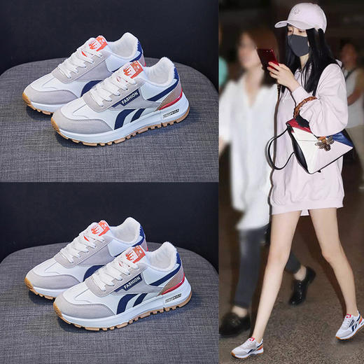 情侣款加绒阿甘鞋女2024冬季新款韩版学生保暖运动鞋男鞋J2216+1 商品图2