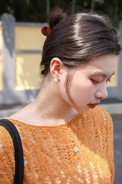 珍珠系列——喵星人系列项链耳环，淡水珠加母贝！ 商品图2