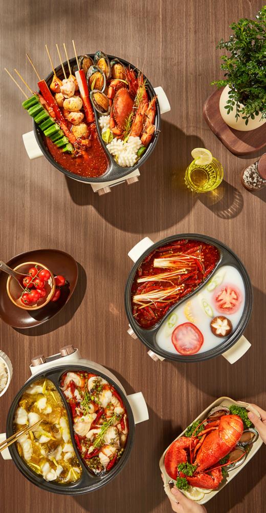 🍒【积米5升大容量鸳鸯电火锅家用多功能一体锅TS-Y500】 🔥双旋钮 [ 自由控 ]，👏👏👏热辣鲜香聚一锅 鸳鸯美食双重奏🍂🍂🍂 享双味🌸 / 大容量 💕💕/ 更省时 商品图1