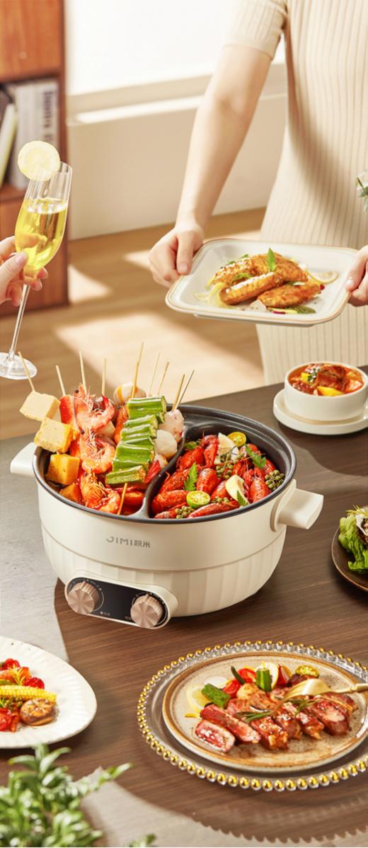 🍒【积米5升大容量鸳鸯电火锅家用多功能一体锅TS-Y500】 🔥双旋钮 [ 自由控 ]，👏👏👏热辣鲜香聚一锅 鸳鸯美食双重奏🍂🍂🍂 享双味🌸 / 大容量 💕💕/ 更省时 商品图4