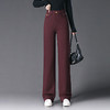 MYX-BFZY-3627-L时尚直筒休闲裤女2024年秋冬款高腰修身宽松显瘦阔腿裤大码长裤 商品缩略图2