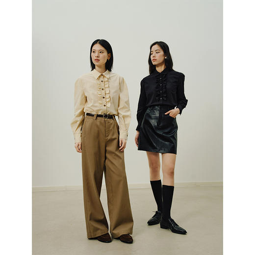 HeyDress法式复古宫廷风衬衫女修身显瘦衬衣设计感长袖上衣 商品图3