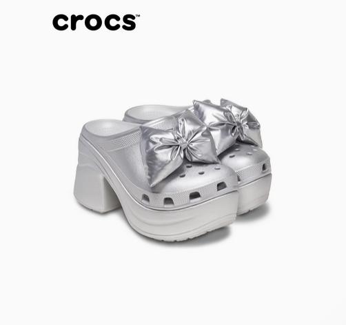 CROCS洞洞鞋 人鱼鞋蝴蝶结Clog 金属银210050-0P1 商品图0