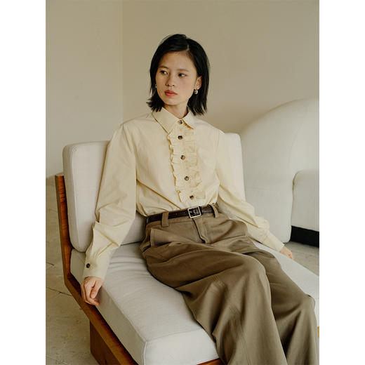 HeyDress法式复古宫廷风衬衫女修身显瘦衬衣设计感长袖上衣 商品图2