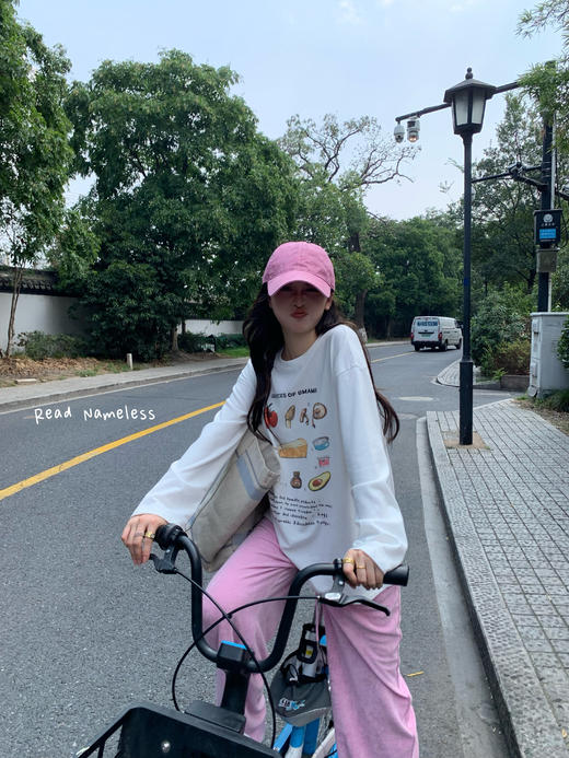 Read Nameless /韩国图案单面绒面包T+粉色彩棉裤 2024/9/19 商品图9