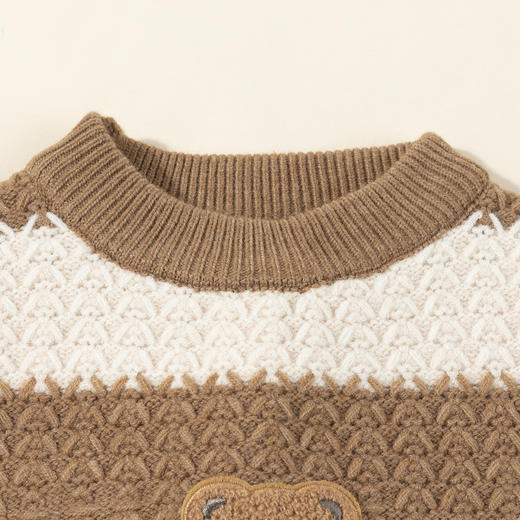 贝贝怡男童条纹毛衣儿童针织衫2024新款秋季套头上衣洋气微立领线衫ZB3DS086 商品图6