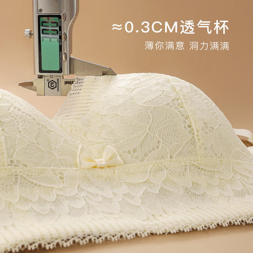 大胸显小轻薄透气蕾丝内衣女全包显瘦收副乳无钢圈文胸罩醉落风花 商品图4