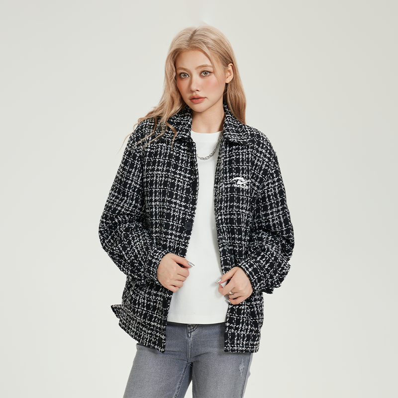 YKYB粗花银线潮流短款小香风夹克外套