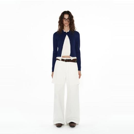 NUTH 撞色针织开衫领口连身假两件拼接设计修身毛衣针织衫 商品图2