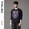 PINLI品立秋季新款男士圆领落肩宽松虎头烫钻套头卫衣上衣潮BG243109040 商品缩略图3