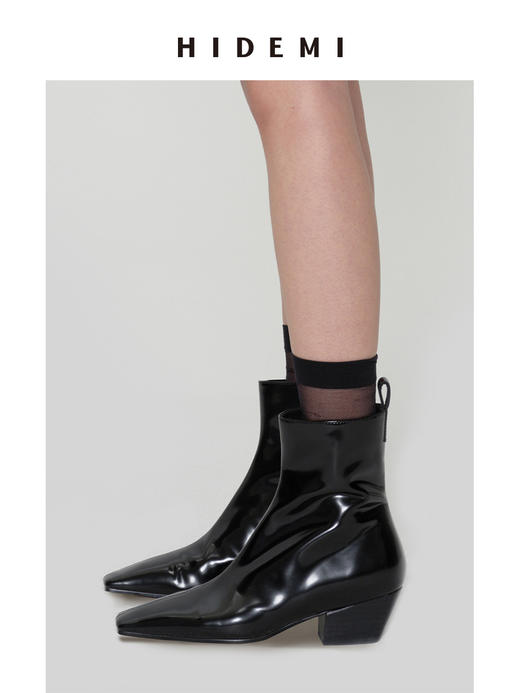 HIDEMI【赵丽颖同款】经典方尖头系列切尔西厚底方跟短靴踝靴 商品图7