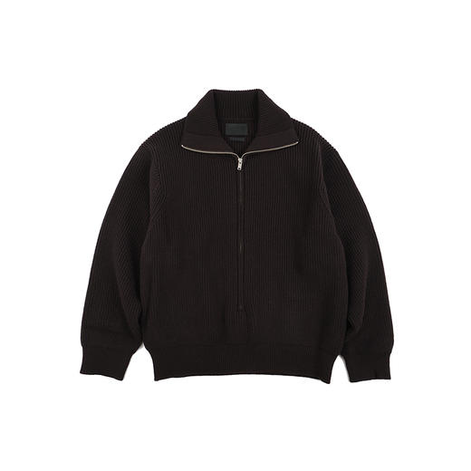 YOKE 3/4 FRONT ZIP HIGHNECK RIB SWEATER 羊毛拉链套头毛衣 商品图2