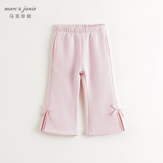 【抗静电】马克珍妮女童蝴蝶结加绒喇叭裤儿童裤子宝宝冬装241313 商品图3