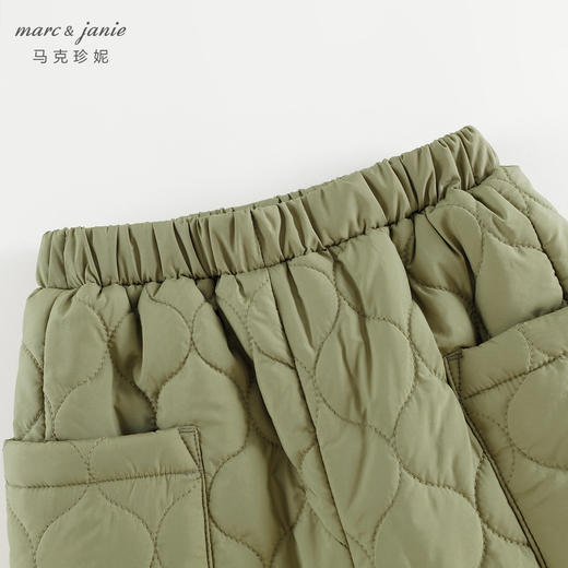 马克珍妮男女童时尚波浪绗棉保暖棉裤儿童夹棉裤子秋装新款241331 商品图3