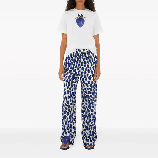 BURBERRY 巴宝莉 女士草莓印花棉质圆领短袖T恤 白色 8089368 A1464 商品图1