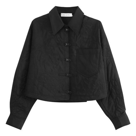 玳莎秋季商城同款时尚气质通勤黑色提花短款外套女新款  EC37310 商品图4