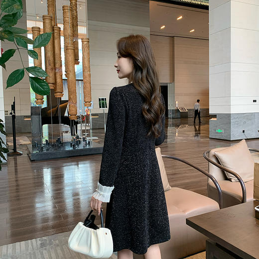 奢姿2025春季新款大码女装花边拼接裙子胖妹妹小香风气质连衣裙9943853579 商品图3