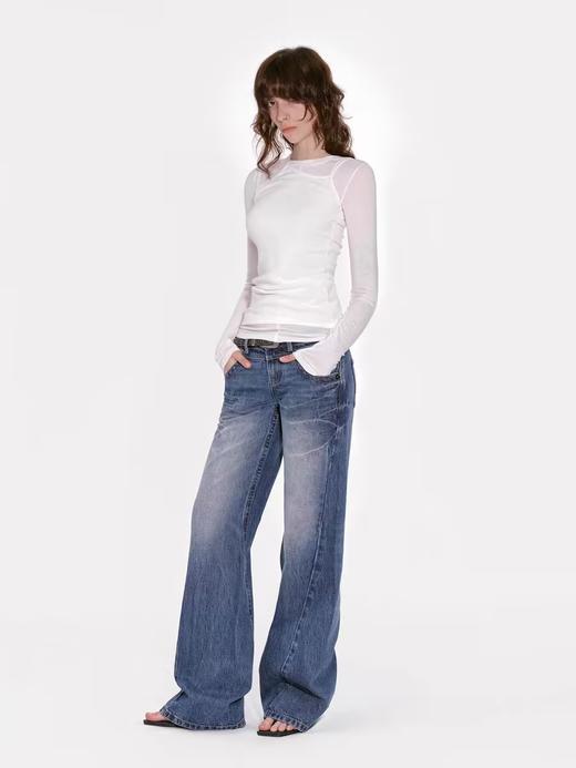 出逃赤岗西/24AWT98/莱赛尔长袖真两件套叠穿修身打底衫 商品图1