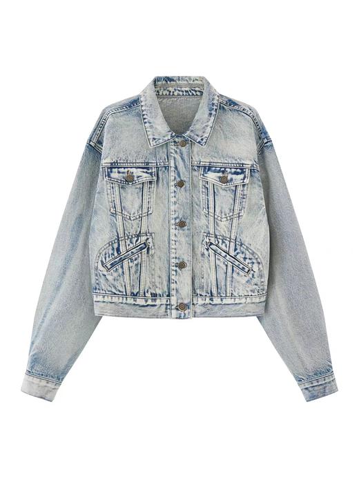 出逃赤岗西/24AWW89/美式复古做旧水洗牛仔外套 商品图4