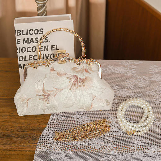 TZW-云中花绣花手提包古风旗袍宴会金属手提包 商品图1