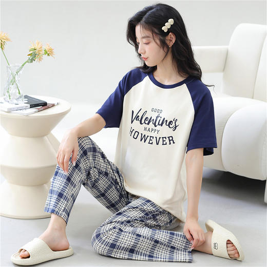 康妮雅女式短袖长裤套头套装 商品图1