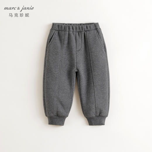 [抗静电马克珍妮男童拼接线条加绒运动裤儿童裤子冬装新款241323 商品图1