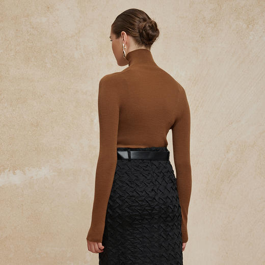 PG640斯尔丽24新款超细织18针新澳3D无缝套衫柔软修身高领羊毛衫 商品图3