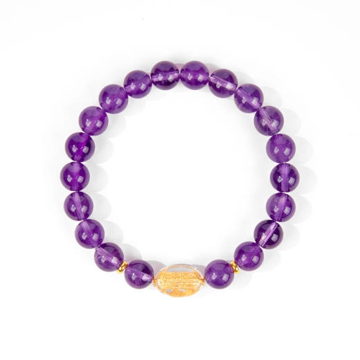 珠事吉祥 原创精品8mm天然紫水晶吉祥手串 商品图0