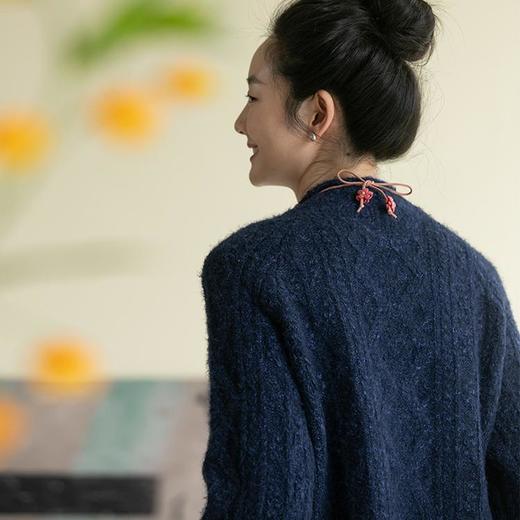 牧衣游原创 肌理感毛织套头衫女新款蓬松柔软圆领毛衣百搭 清川 商品图2