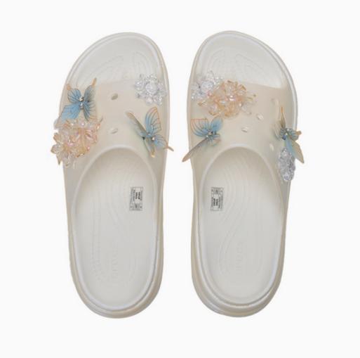 CROCS洞洞鞋 雪屋蝴蝶凉拖 白色210180-100 商品图1