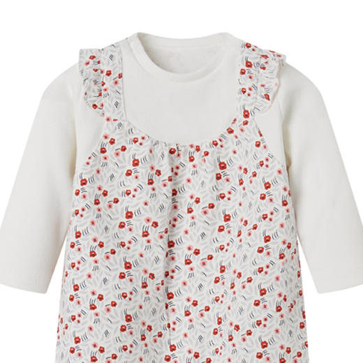 丽婴房-童衣类（秋）E1连身装\游戏裤白色\米白 商品图2