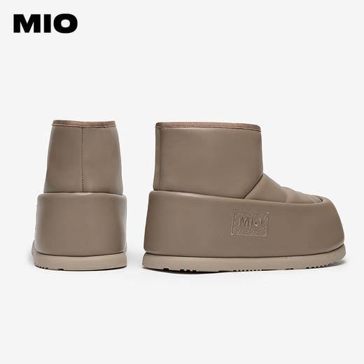 MIO米奥冬季加绒加厚雪地靴可爱圆头短靴时尚百搭靴子女M247643803 商品图3