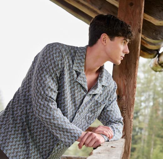 【马到成功 棉莫经典】SCHIESSER德国舒雅男士棉+莫代尔柔软亲肤长袖长裤家居套装39/23434H 商品图1