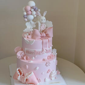 周岁兔 | 翻糖装饰（奶酪霜抹面）