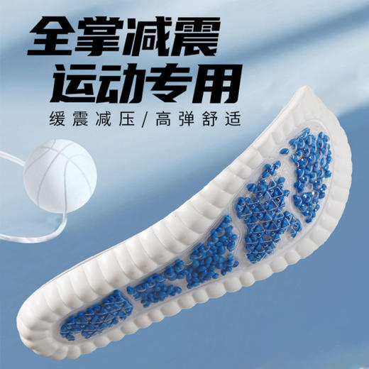 【新款爆米气垫运动鞋垫】全掌减震运动专用，透气吸汗高弹缓震，吸湿速干 告别粘腻闷脚，加厚柔软跑步军训男女可选QQ 商品图0