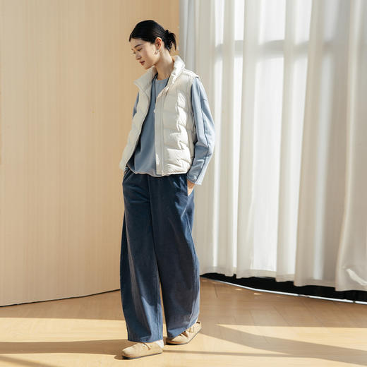 绽放724朵/秀场灯芯绒休闲裤早秋镰刀长裤复古细条廓形感香蕉裤 商品图3