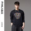 PINLI品立2024秋季新款炫彩大象烫钻套头卫衣男士休闲宽松上衣潮BG243109029 商品缩略图3