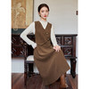 【专属特价】熙世界美拉德风磨绒马甲连衣裙秋冬新款法式复古超好看背心裙子 商品缩略图0