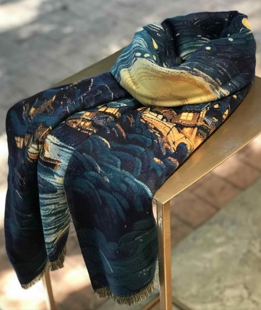 优品堂【细雨轻蜓】披肩围巾两用双面长巾 商品图9