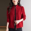 CC-101-Q029新款立领拉链针织开衫女短款宽松休闲外套毛衣保暖毛衫麻花上衣潮 商品缩略图0