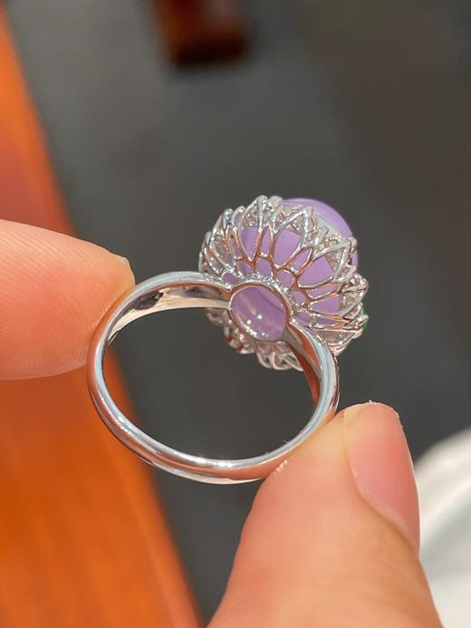 18K金紫罗兰蛋面戒指 商品图2