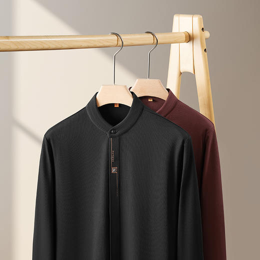 【新中式小立领】【新款DDP】大依优型大码长袖衬衫男装加肥加大体恤大号上衣胖子休闲商务 商品图1