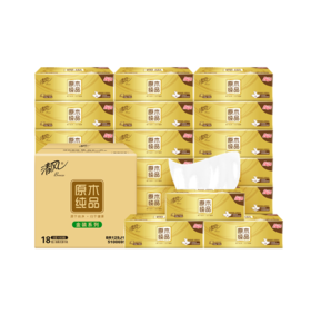 【官方自营】清风金装3层100抽18包抽取式面巾纸 A-3193