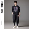 PINLI品立秋季新款男士圆领落肩宽松虎头烫钻套头卫衣上衣潮BG243109040 商品缩略图1