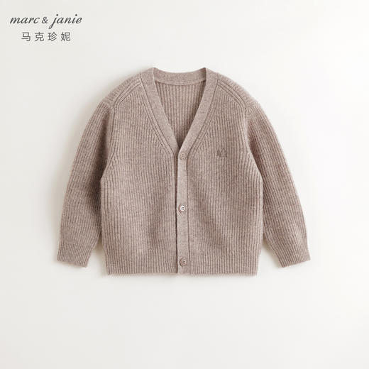 马克珍妮男童山系复古绵羊毛针织开衫儿童毛衣2024秋冬新款241687 商品图2