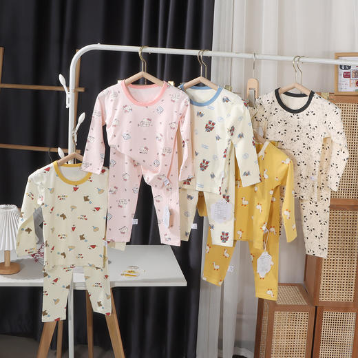 【🔥A类7A级抗菌69元/任选2套】80-160码儿童韩版无骨内衣秋冬男女童卡通纯棉家居服宝宝睡衣秋衣秋裤套装聚 商品图3