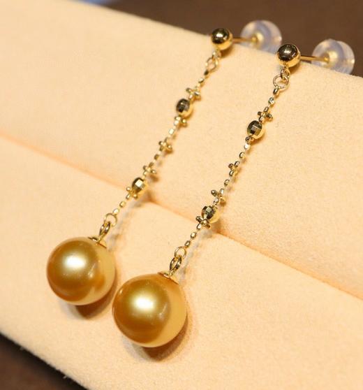 南洋金珍珠仙女链款耳线9-10mm 商品图1